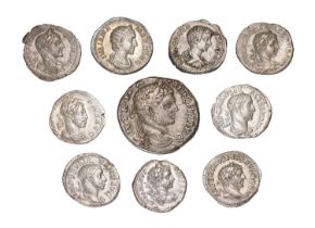 Assorted Roman Imperial Denarii, 10 coins, all early 3rd-century issues, comprising 9x denarii,