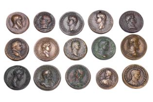 Paduan or Paduan Style Sestertii; 15 coins/medals, including issues depicting Septimus Severus,