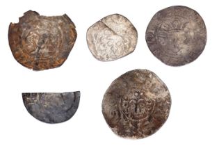 Assorted Hammered Pennies, 5 coins comprising; John, short cross penny, 0.74g, class 5b-6b, London