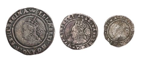 3x Elizabeth I, Hammered Coins, all third and fourth issues (1561-77) comprising; sixpence 1569, 3.