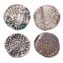4x Hammered Pennies, 13th and 14th century issues comprising; Henry III, long cross penny, 1.44g,