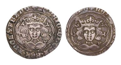 2x Henry VI, Groats, comprising; groat, annulet issue (1422-30), 3.32g, mm. pierced cross, Calais