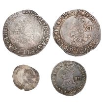 Assorted Stuart Hammered Coinage; 4 coins comprising; James I, shilling, second coinage (1604-19),