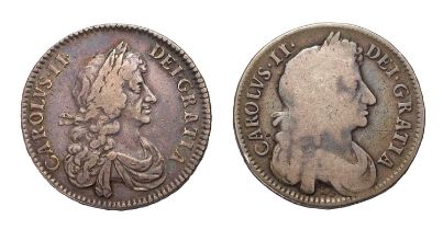 2x Charles II, Halfcrowns, comprising; 1670, V.SECUNDO, third bust, (Bull 453, ESC 467, S. 3365) dig