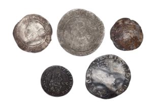 5x Assorted Hammered Coins; comprising; Mary, groat 1.7g, mm. pomegranate (N. 1960, S.2492)