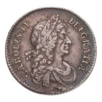 Charles II, Shilling 1668, second bust (Bull 511, ESC 1030, S.3375) die break below bust o/wise very