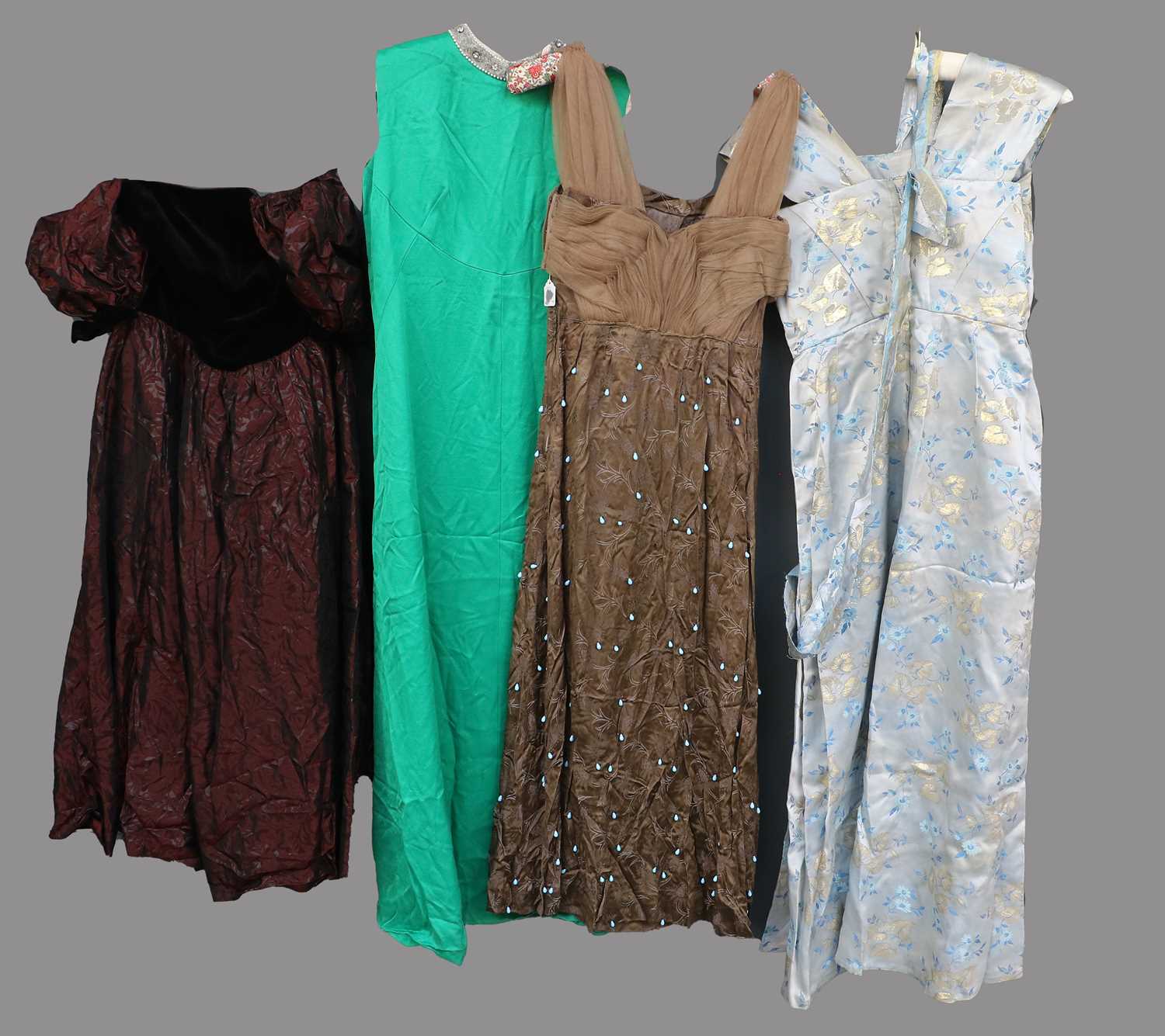 Assorted Circa 1960s and Later Evening Dresses and Jackets, comprising Frederick Starke London brown - Image 5 of 6