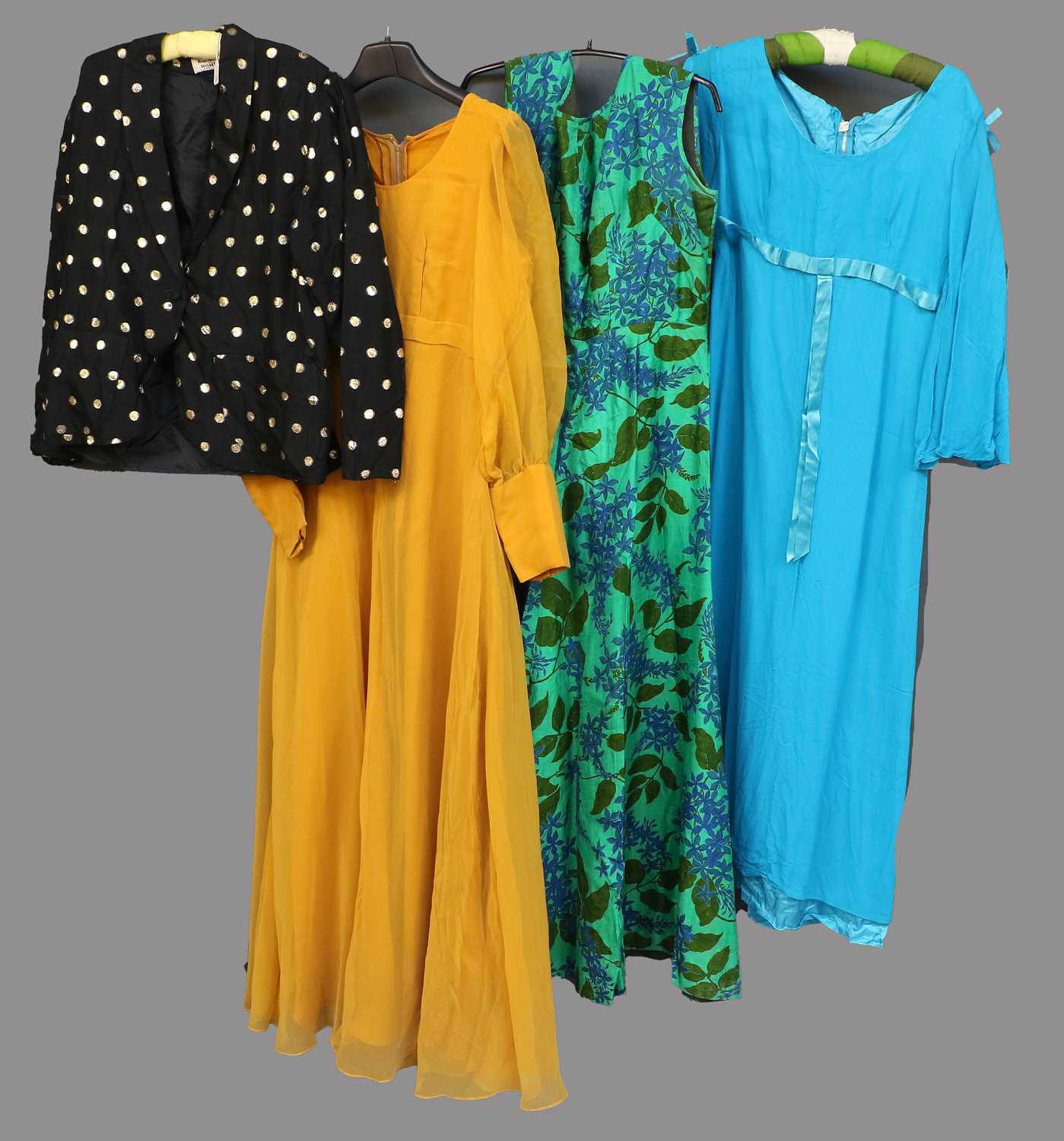 Assorted Circa 1960s and Later Evening Dresses and Jackets, comprising Frederick Starke London brown - Image 2 of 6