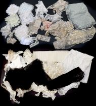 Assorted 19th Century and Later Assorted Lace, including stoles, collars, trims in cream and black