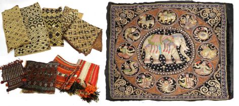 A Collection of Early 20th Century Eastern and African Textiles, comprising saddlebags, indian