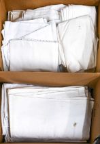 A Quantity of Assorted White Linen and Textiles, including five marcella white cotton woven bed