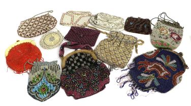 Early 20th Century Evening Bags, comprising six decorative bead work examples with clasp and