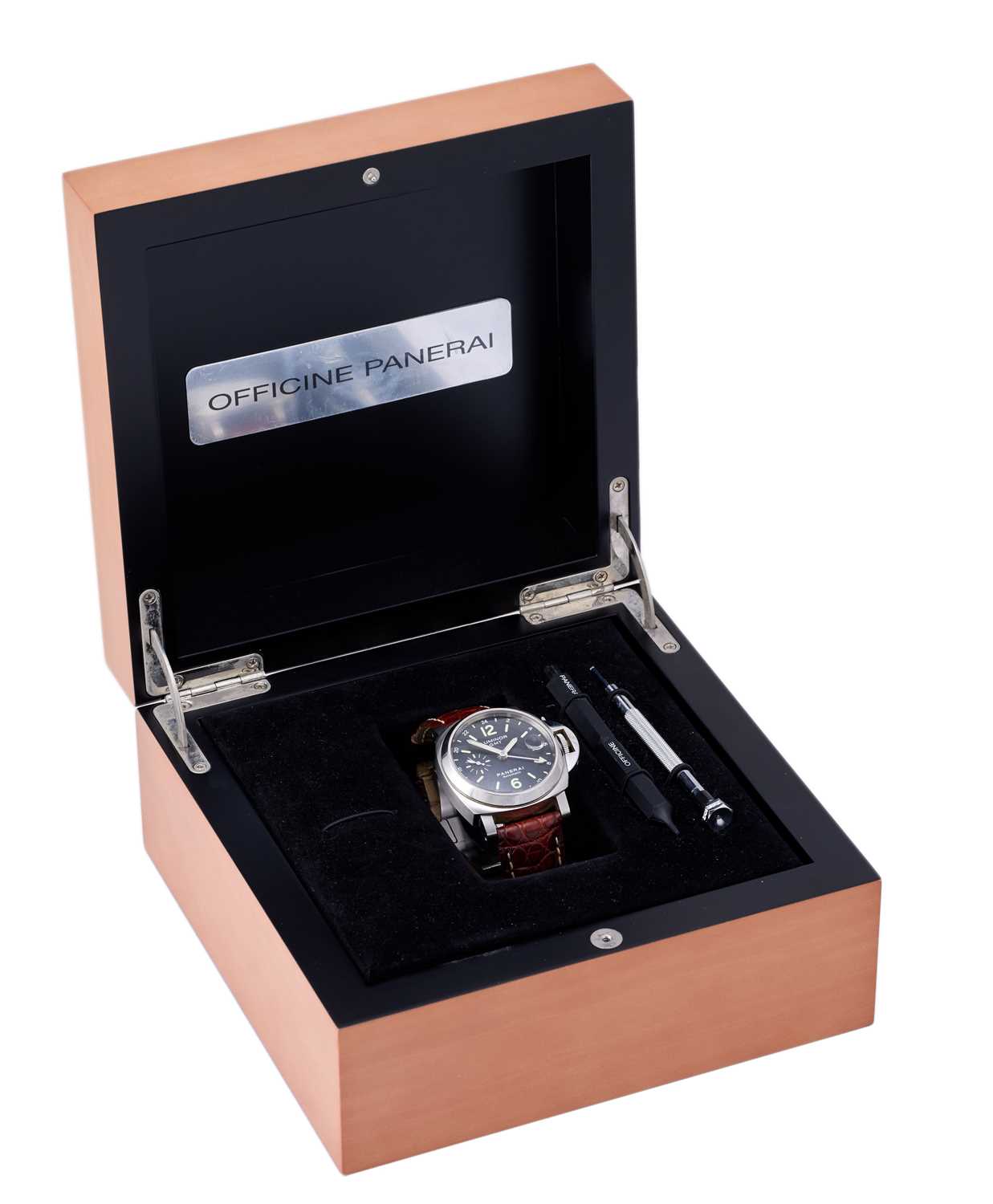 Panerai: A Stainless Steel Limited Edition Automatic Dual Time Zone Calendar Wristwatch, signed - Image 4 of 6