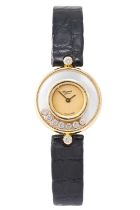 Chopard: A Lady's 18 Carat Gold Diamond Wristwatch, signed Chopard, model: Happy Diamonds, ref: