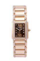 Patek Philippe: A Fine Lady's 18 Carat Rose Gold Diamond Set Wristwatch, signed Patek Philippe,