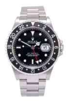 Rolex: A Stainless Steel Automatic Calendar Centre Seconds Dual Time Zone Wristwatch, signed