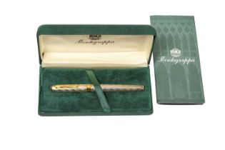 A Montegrappa Parcel-Gilt Silver 402 Fountain-Pen, The Silver Mounts With Maker's Mark VI1055, Vice