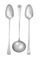 A Pair of George III Silver Basting-Spoons and a George III Silver Soup-Ladle, The Basting-Spoons b