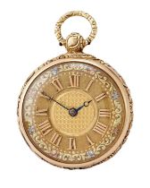 French: An 18 Carat Gold Cylinder Pocket Watch, signed French, Royal Exchange, London, 1821,