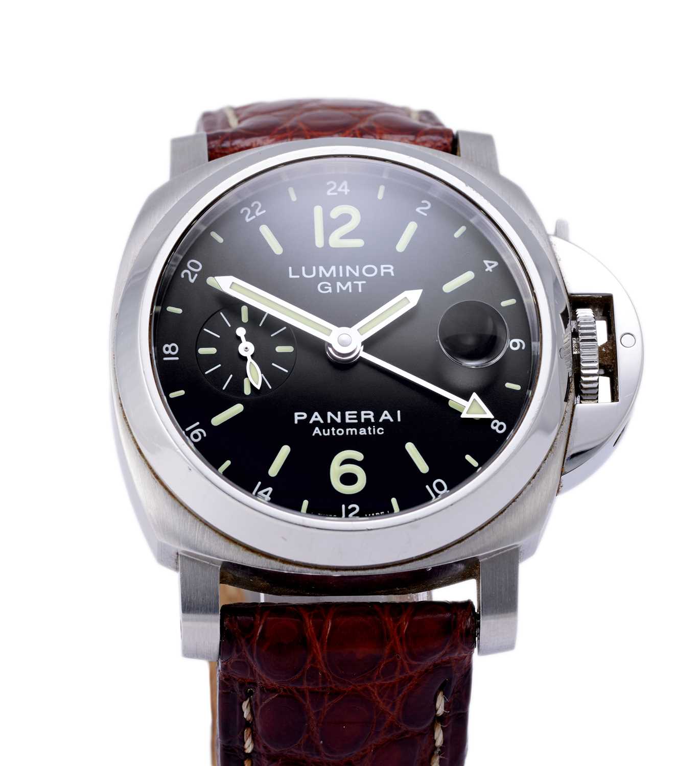 Panerai: A Stainless Steel Limited Edition Automatic Dual Time Zone Calendar Wristwatch, signed - Image 5 of 6