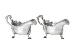 A Pair of George III Silver Sauceboats, by John Parker and Edward Wakelin, London, 1760