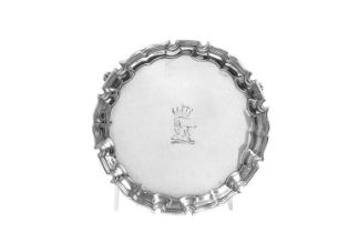 A George II Silver Waiter, Maker's Mark IL, London, 1735