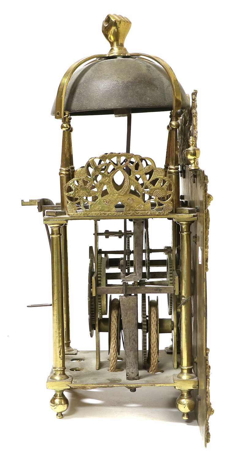 An Early 18th Century Brass 10-Inch Dial Single Handed Striking Lantern Clock, signed J Windmills, - Image 4 of 28