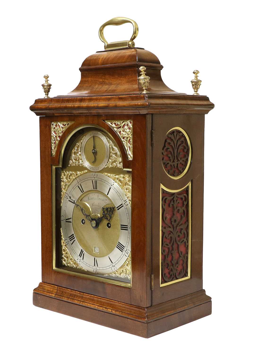 A Mahogany Striking Table Clock, signed Saml Norton, London, circa 1770, inverted bell top case with - Image 2 of 21