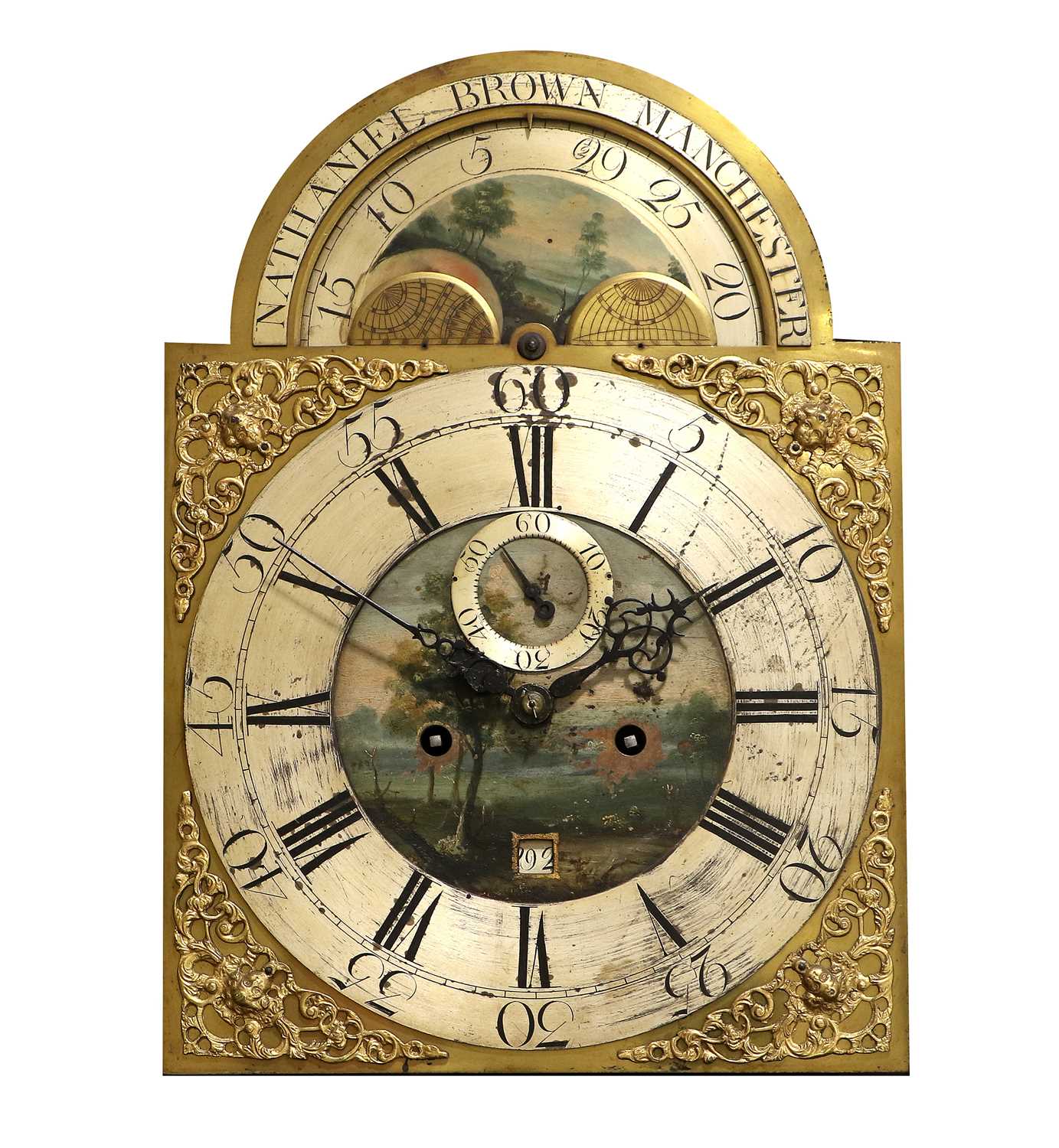 A Mahogany Eight Day Longcase Clock, signed Nathaniel Brown, Manchester, circa 1780, swan neck - Image 8 of 12
