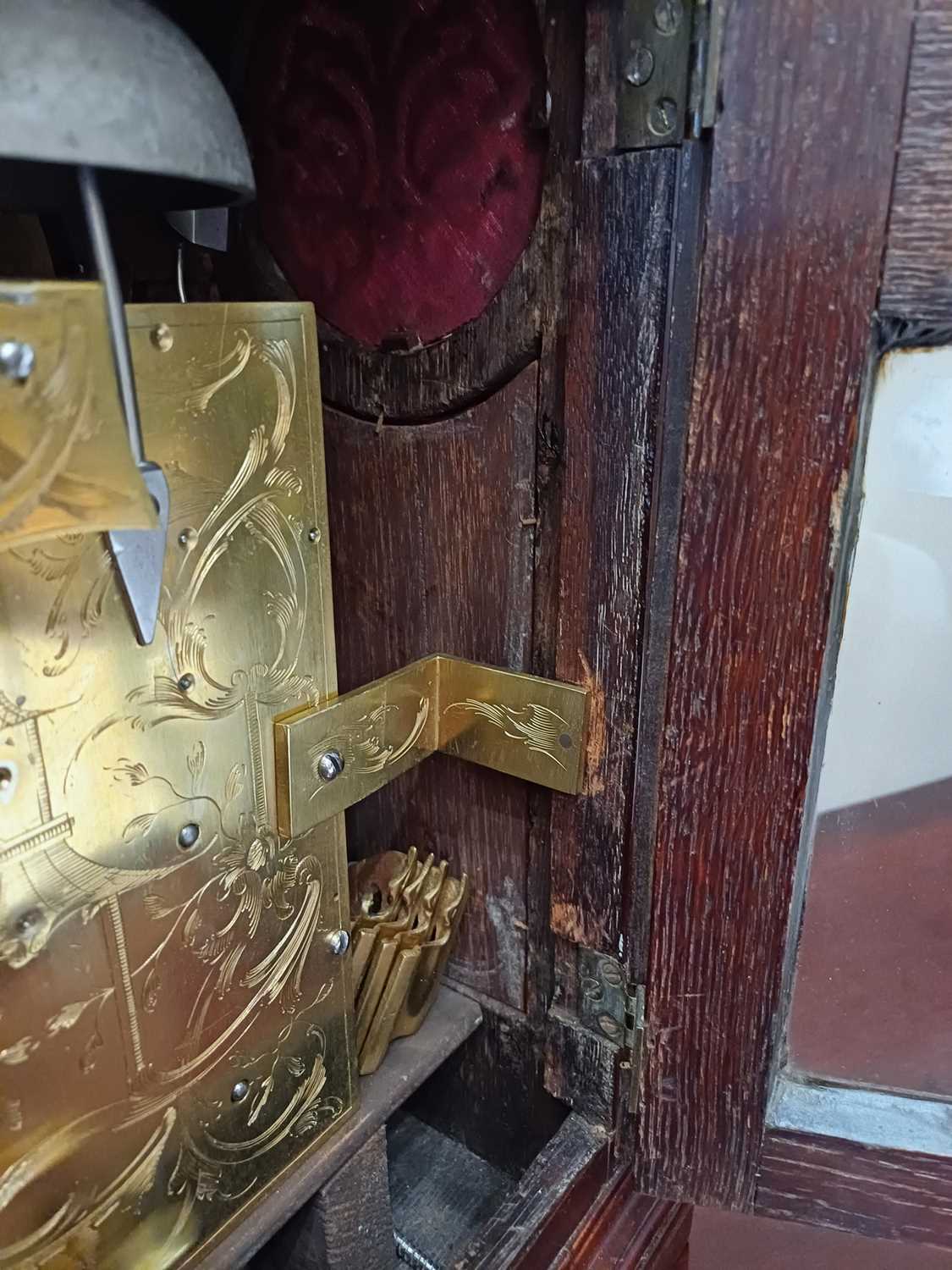 A Mahogany Striking Table Clock, signed Saml Norton, London, circa 1770, inverted bell top case with - Image 10 of 21