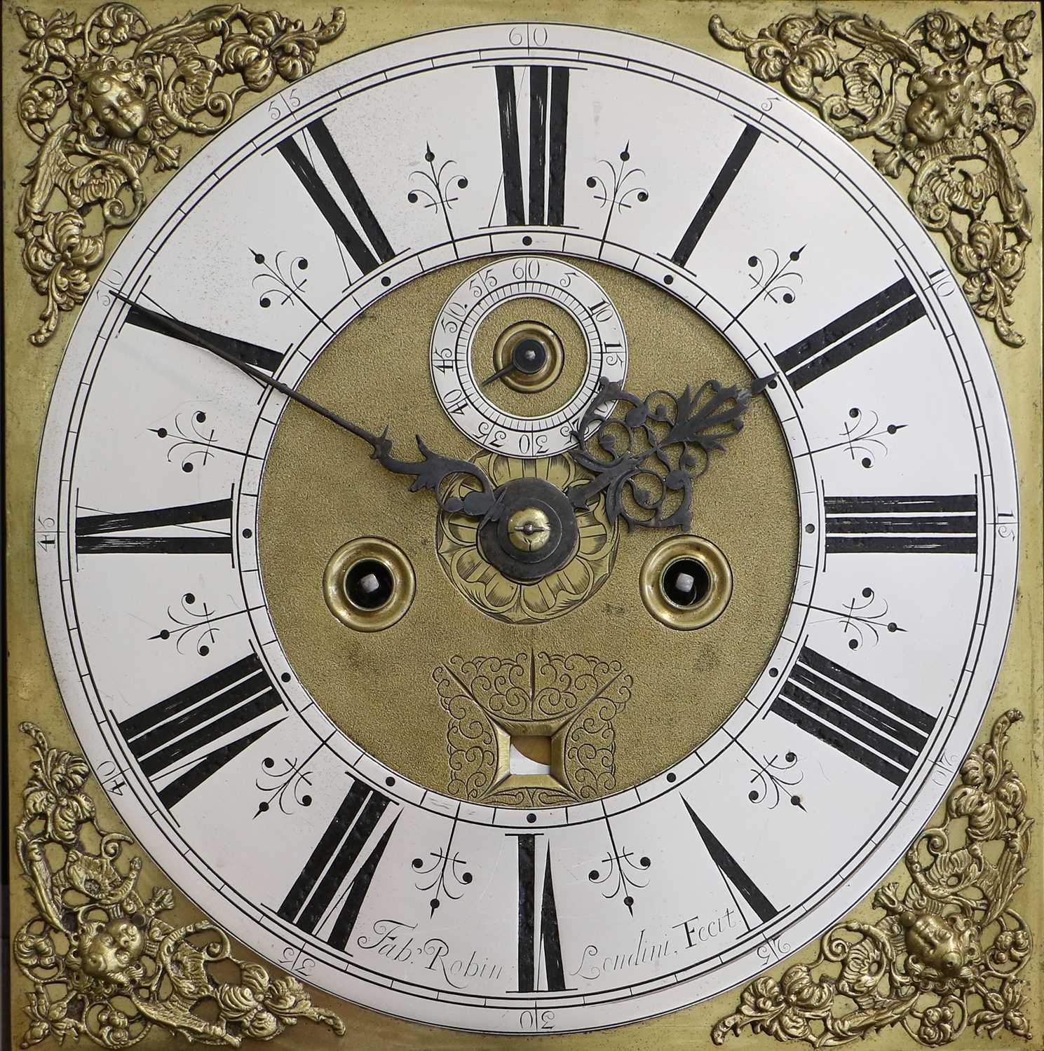 A Walnut Marquetry Eight Day Longcase Clock, signed Fab Robin, Londini, Fecit, circa 1700, flat - Image 4 of 21