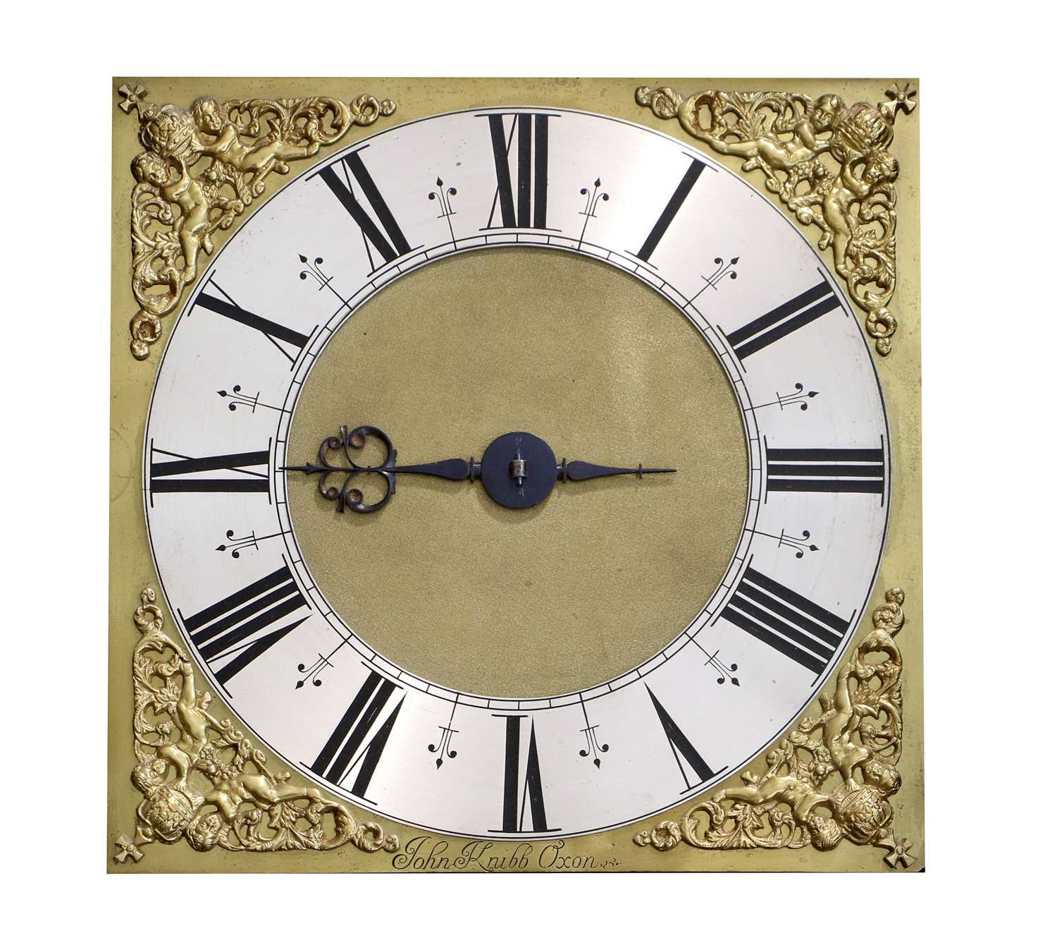 A Rare Oak Thirty Hour Single Handed Longcase Clock, signed John Knibb, Oxon, circa 1700, flat top - Image 3 of 14