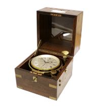 A Rosewood Two Day Marine Chronometer, signed F Lecluse, London, numbered 8832, circa 1860, three