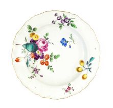 A Worcester Porcelain Plate, decorated in the Atelier of James Giles, circa 1770, painted with a