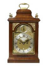 A Mahogany Striking Table Clock, signed Saml Norton, London, circa 1770, inverted bell top case with