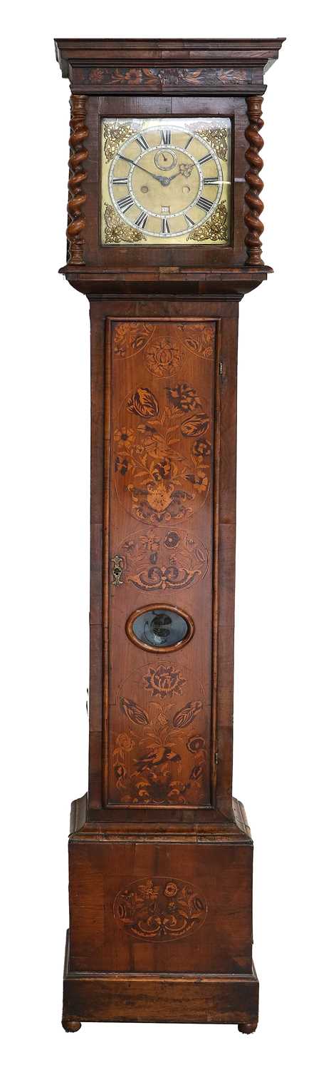 A Walnut Eight Day Longcase Clock with Bolt and Shutter Maintaining power, unsigned, late 17th