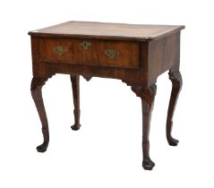 A George II Walnut, Featherbanded and Mahogany Crossbanded Side Table, 2nd quarter 18th century, the