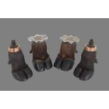 Animal Furniture: A Group of Four Mounted Cape Buffalo Hoofs, circa late 20th century, a pair of