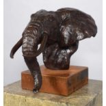 Natural History Bronze: David Cemmick (Contemporary), African Bull Elephant, a superb example in