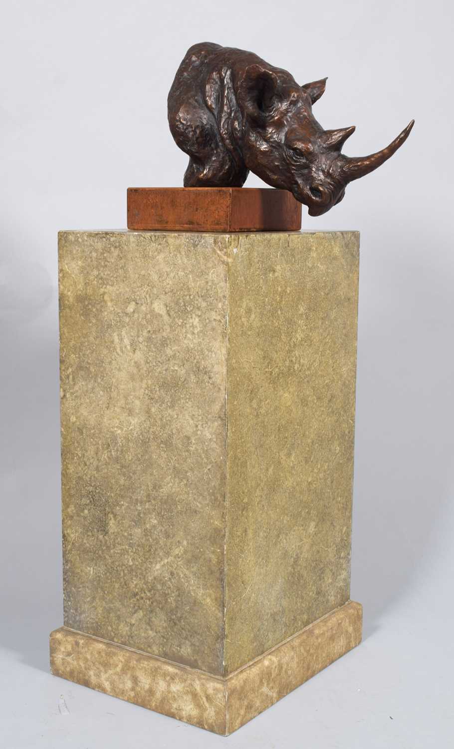 Natural History Bronze: David Cemmick (Contemporary), African Rhinoceros, a superb example in bronze - Bild 7 aus 9