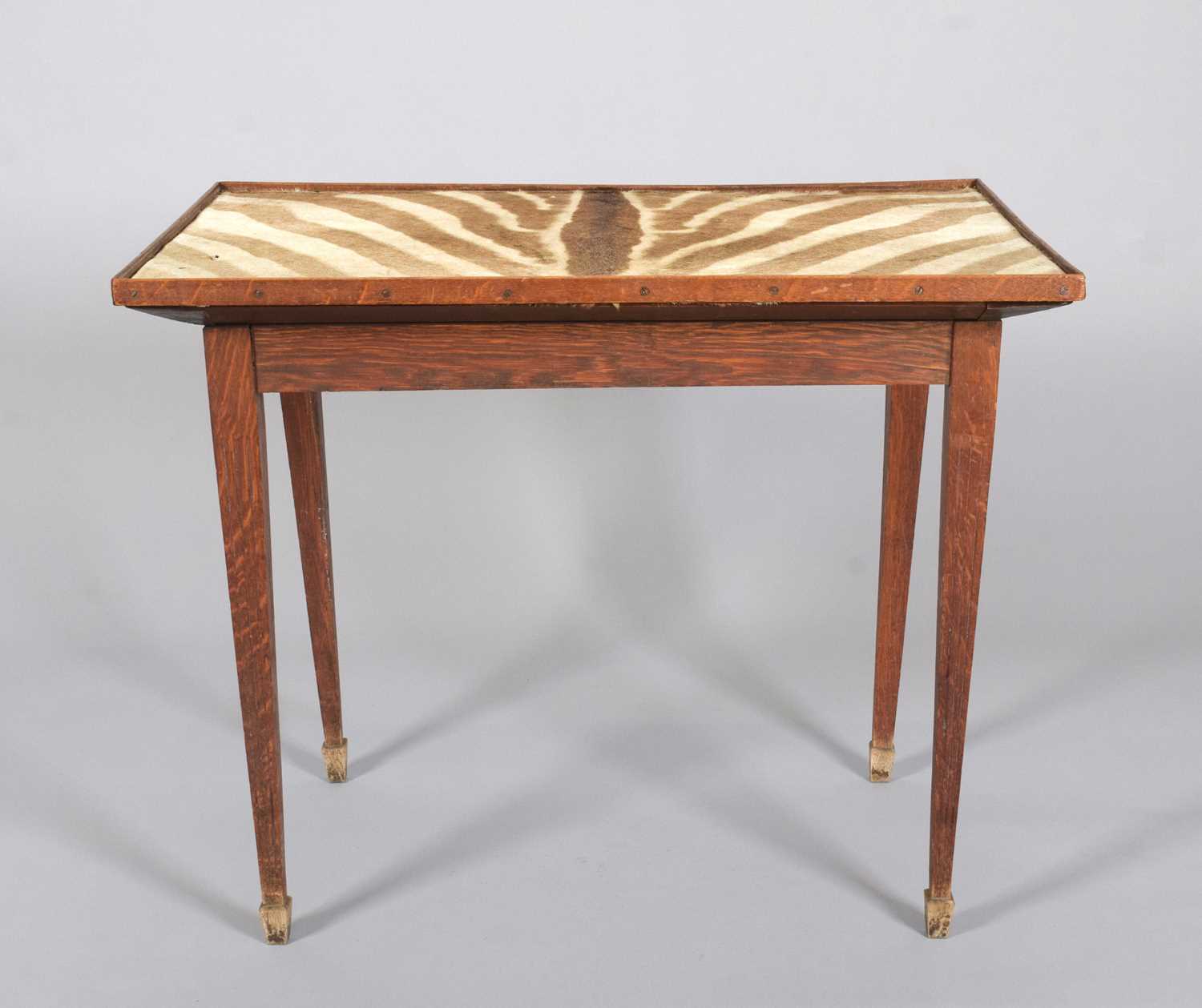Animal Furniture: A Plains Zebra Hide Bridge Table, by Rowland Ward Ltd, 167 Piccadilly, London, the - Image 3 of 5