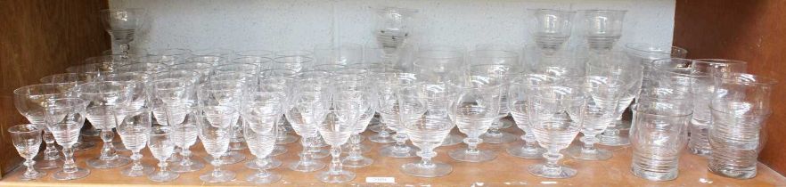 A Suite of Stuart Crystal, in the Stratford pattern (one shelf) Provenance: Dutton Manor,