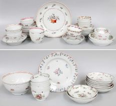 A Collection of Assorted Newhall Porcelain, circa 1790, mainly tea bowls and saucers various