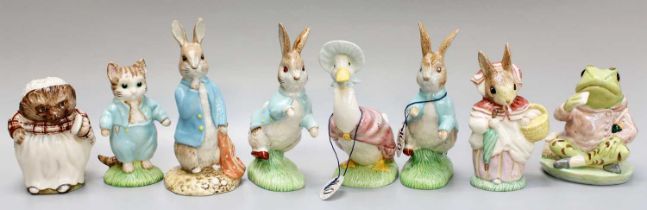 Royal Albert Beatrix Potter Figures, all large size including 'Peter Rabbit', 'Jemima Puddleduck'