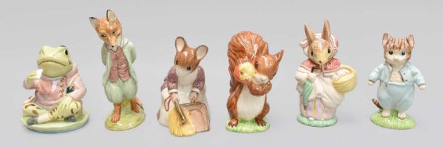 Royal Doulton Beswick 'Mrs Rabbit' and 'Foxy Whiskered Gentleman', a pair of large gold edition