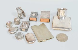 A Collection of Assorted Silver and Objects of Vertu, including a Danish silver match-box cover,