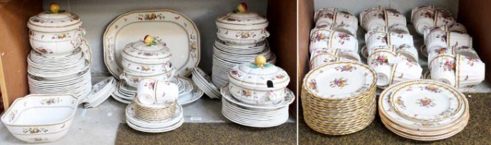 A Copeland Spode Dinner Service in the Rockingham Pattern, including tureens and serving dishes;