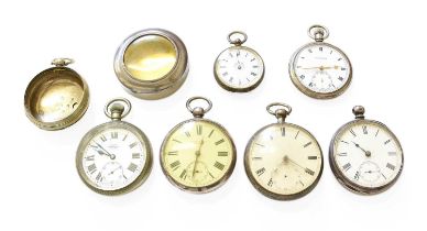 A Silver Detached Lever Pocket Watch, silver open faced pocket watch, sterling silver pocket