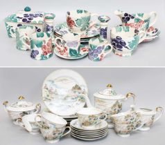 A Collection of Emma Bridgewater Spongware, comprising butter dish and cover, gravy boat and