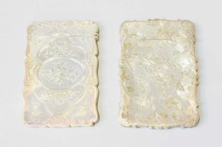 Two Victorian Silver Card-Cases, One by Nathaniel Mills, Birmingham, 1851 and One by Edward Smith,